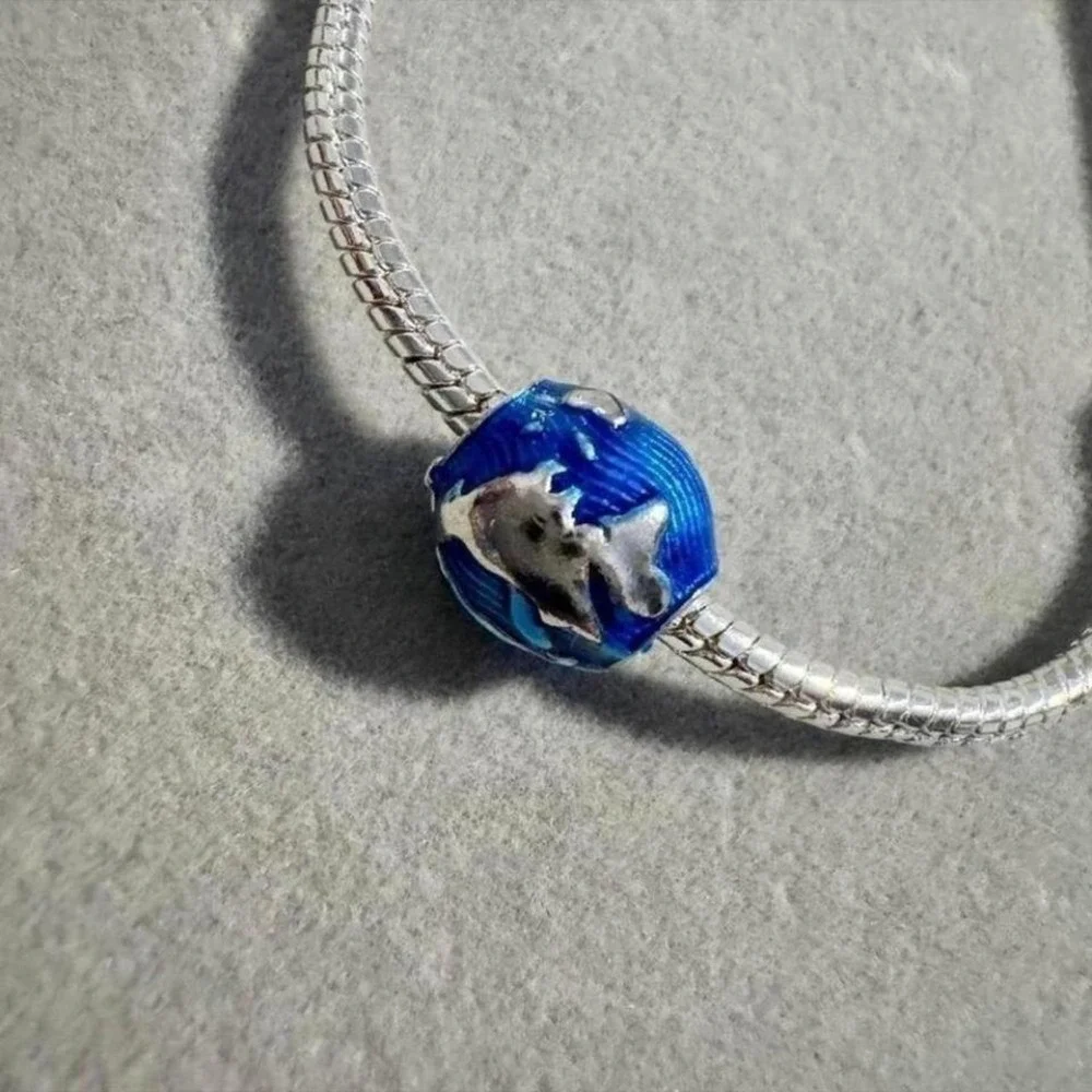 Travel Blue Earth World Globe Bead Charm fits PANDORA